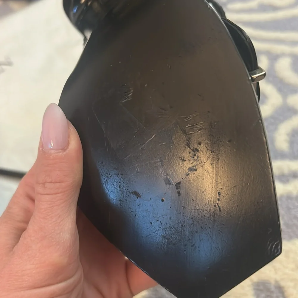 Alexander McQueen Women's Heeled Buckle Black Sandals Size 40 (Msrp $1,090) - Picture 12 of 14